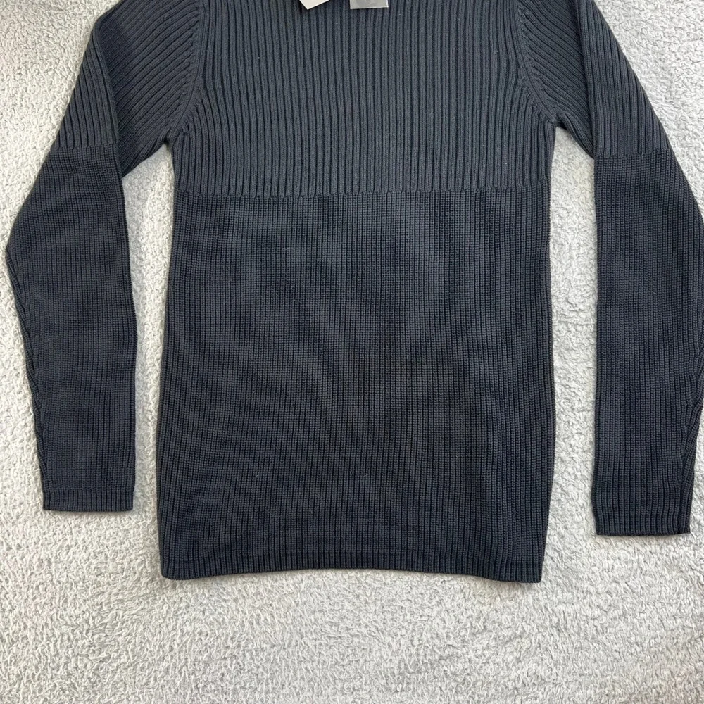 DKNY Jeans Men's Black‎ Ribbed Long Sleeve Sweater Size M VTG NWT